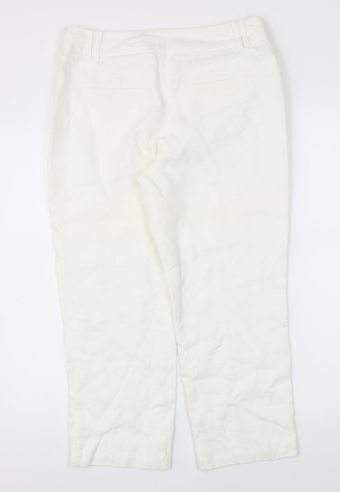 Womens UK Size 10 Next Regular Fit  White Trousers