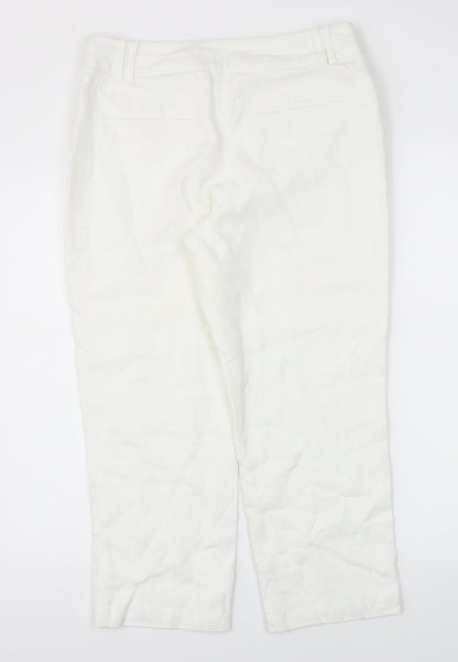 Womens UK Size 10 Next Regular Fit  White Trousers