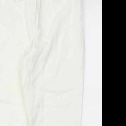 Womens UK Size 10 Next Regular Fit  White Trousers