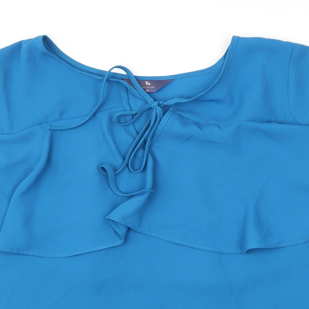 TU Womens Blue   Basic Blouse Size 10