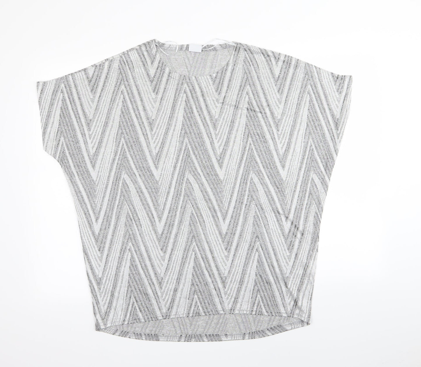 Womens UK Size M MITZY Silver Basic T-Shirt