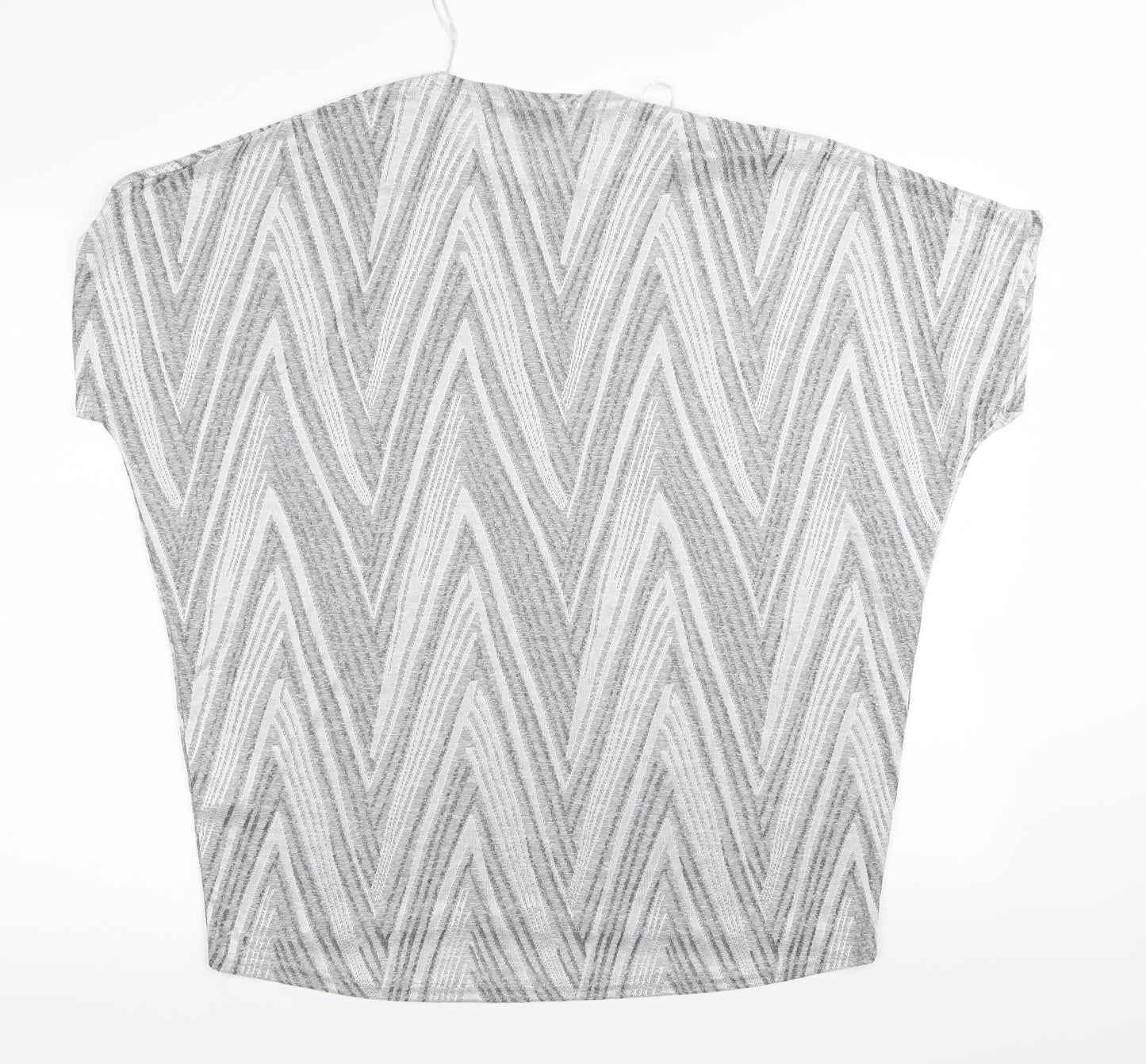 Womens UK Size M MITZY Silver Basic T-Shirt