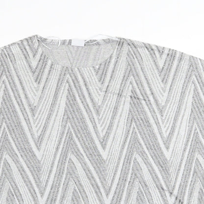 Womens UK Size M MITZY Silver Basic T-Shirt