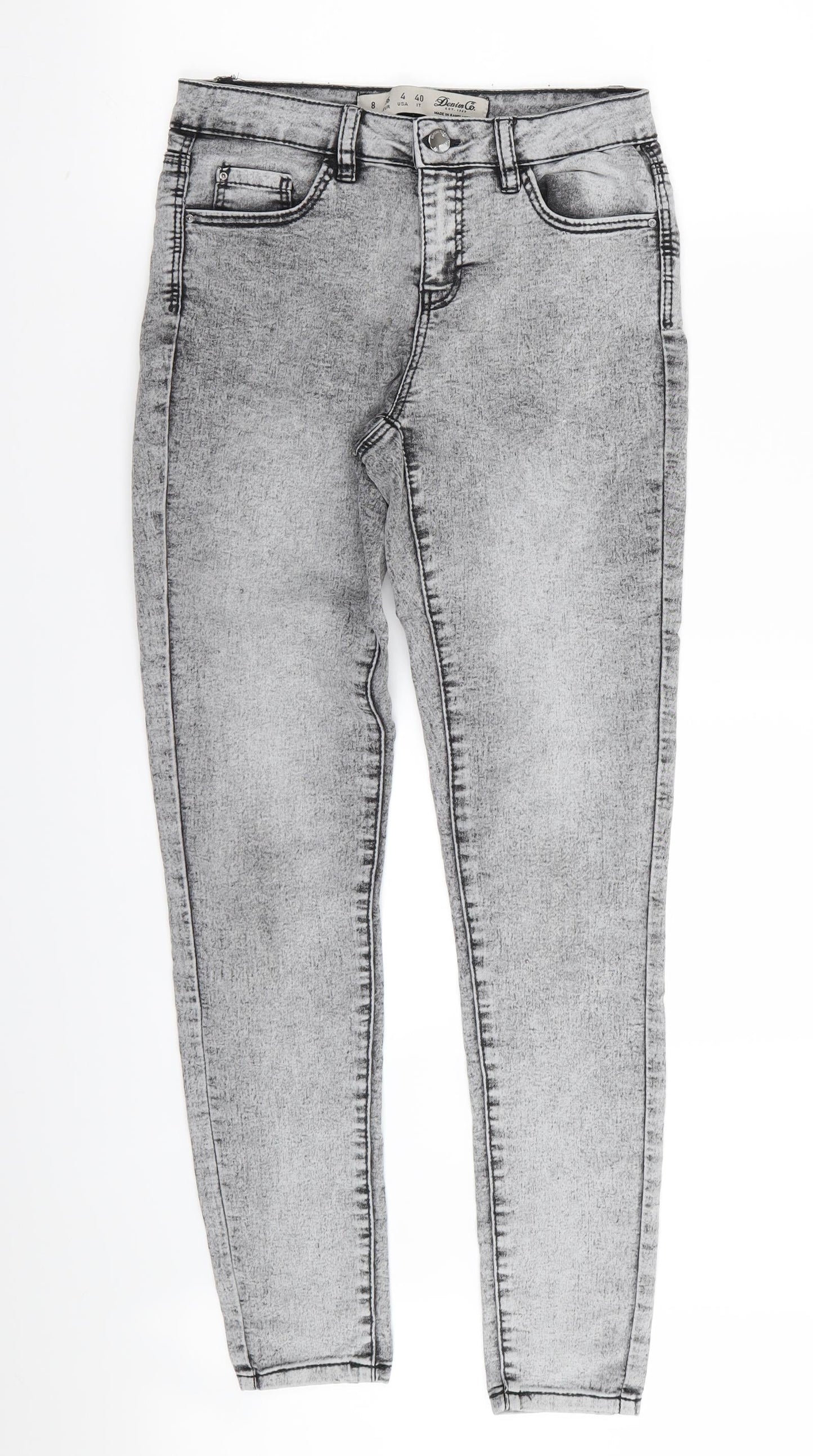 Womens UK Size 8 DENIM AND CO Regular Fit Skinny Grey Jeans