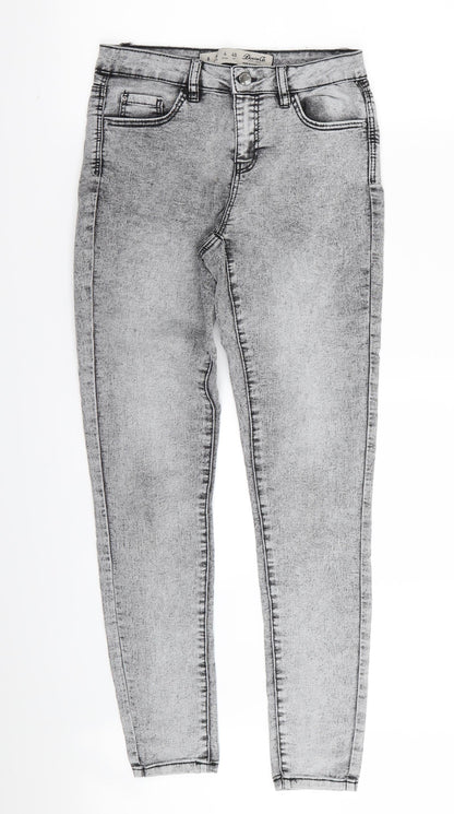 Womens UK Size 8 DENIM AND CO Regular Fit Skinny Grey Jeans