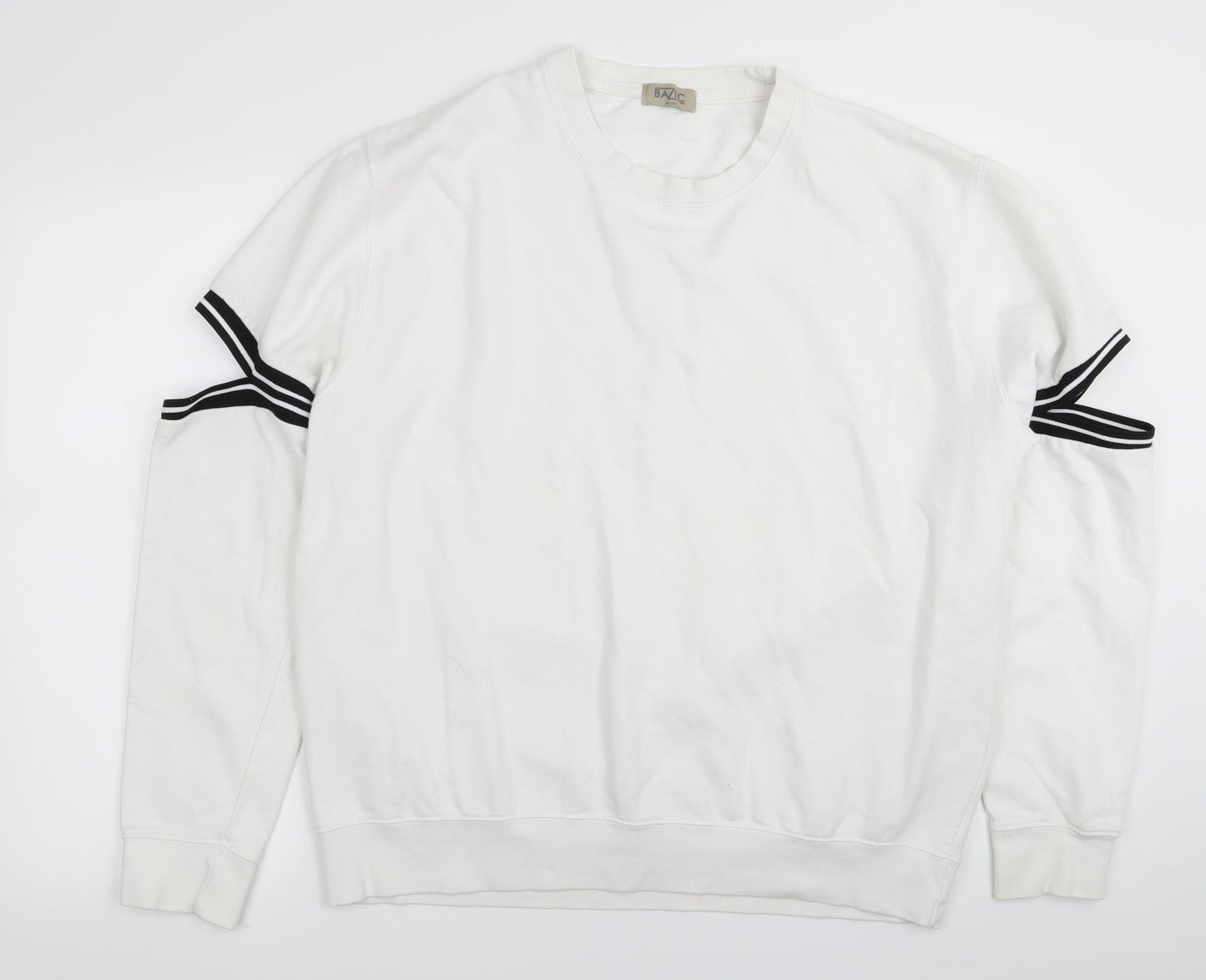 Baziic Womens White   Pullover Jumper One Size