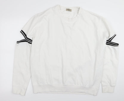 Baziic Womens White   Pullover Jumper One Size