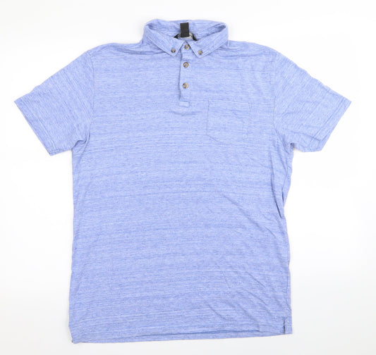 Cedar Wood State Mens Blue    Polo Size M