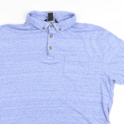 Cedar Wood State Mens Blue    Polo Size M