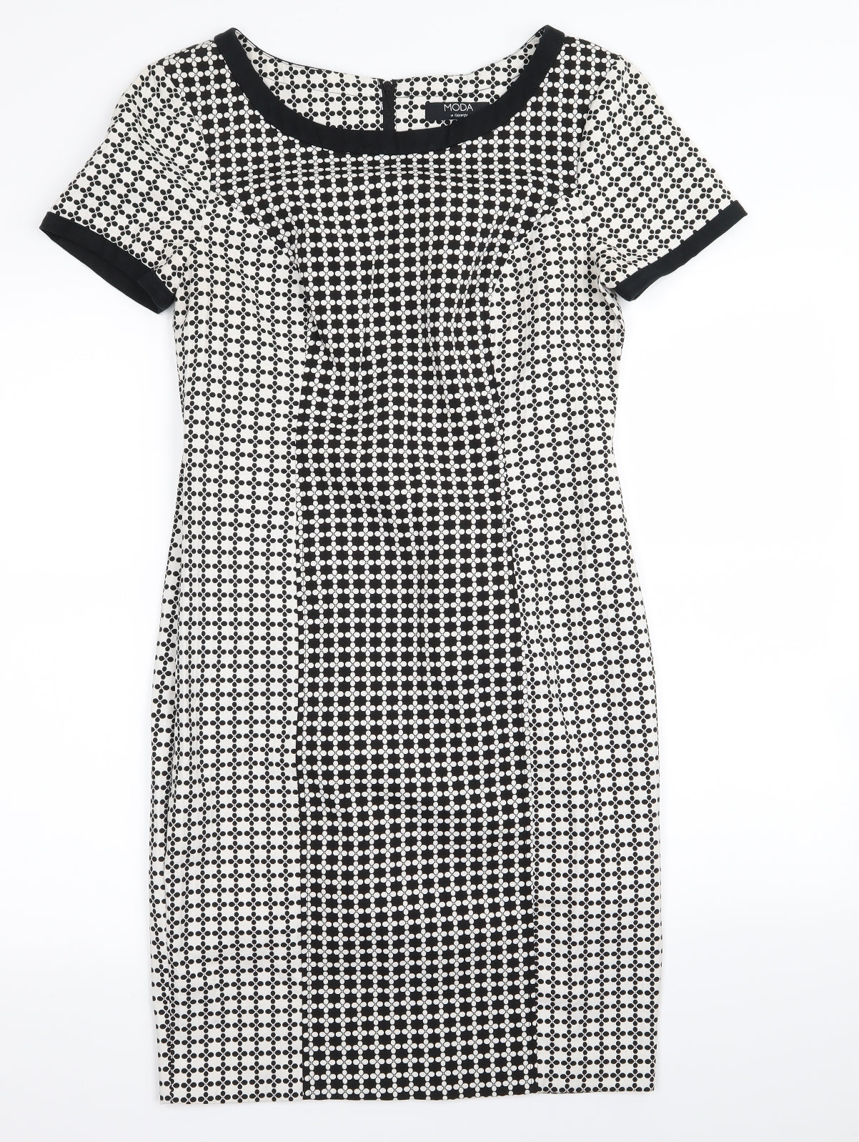 Asda George Womens Black Geometric  A-Line  Size 10