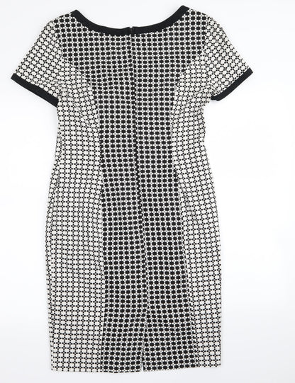 Asda George Womens Black Geometric  A-Line  Size 10