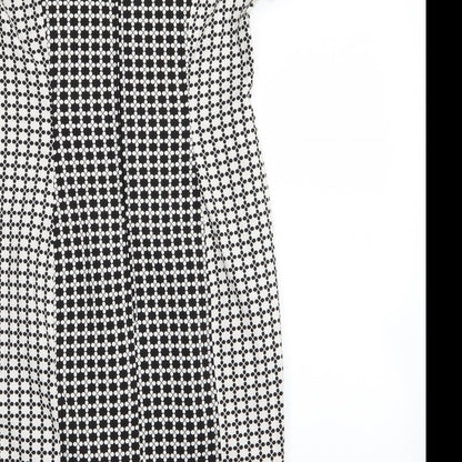Asda George Womens Black Geometric  A-Line  Size 10