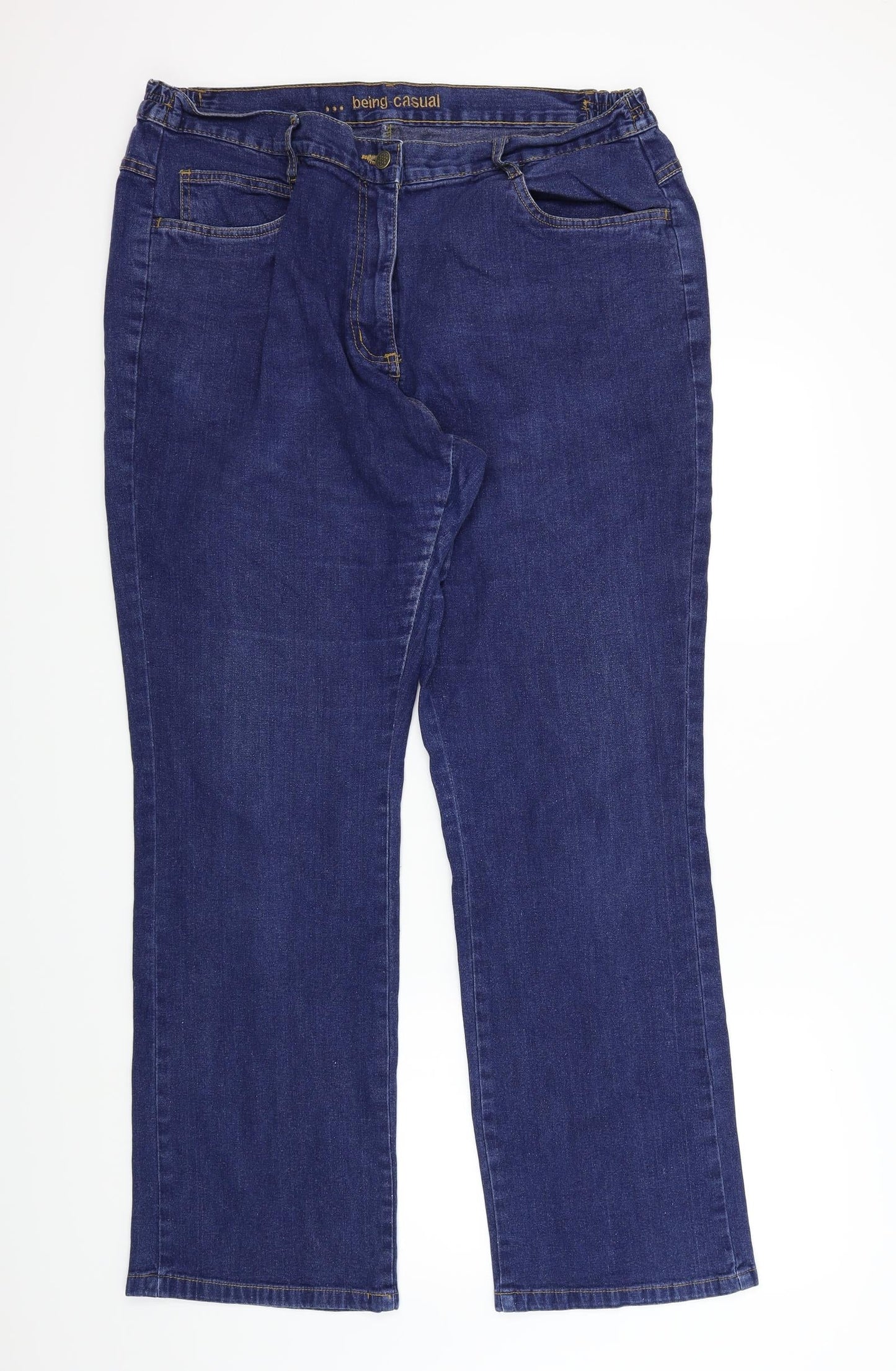 BEING CASUAL Womens Blue   Straight Jeans Size L L31 in