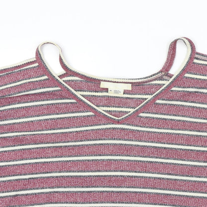 Cooperative Womens Pink Striped  Pullover Jumper Size M