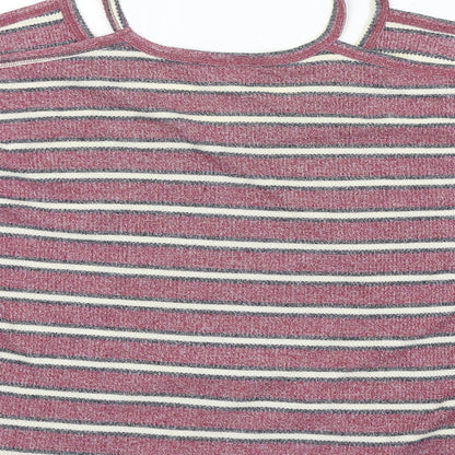 Cooperative Womens Pink Striped  Pullover Jumper Size M