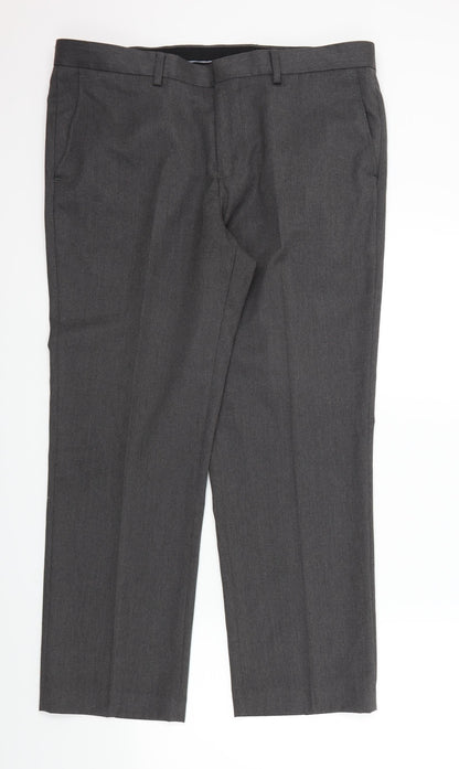 Mens UK Size 38 in BURTONS Regular Fit  Grey Trousers