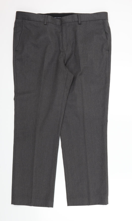 Mens UK Size 38 in BURTONS Regular Fit  Grey Trousers