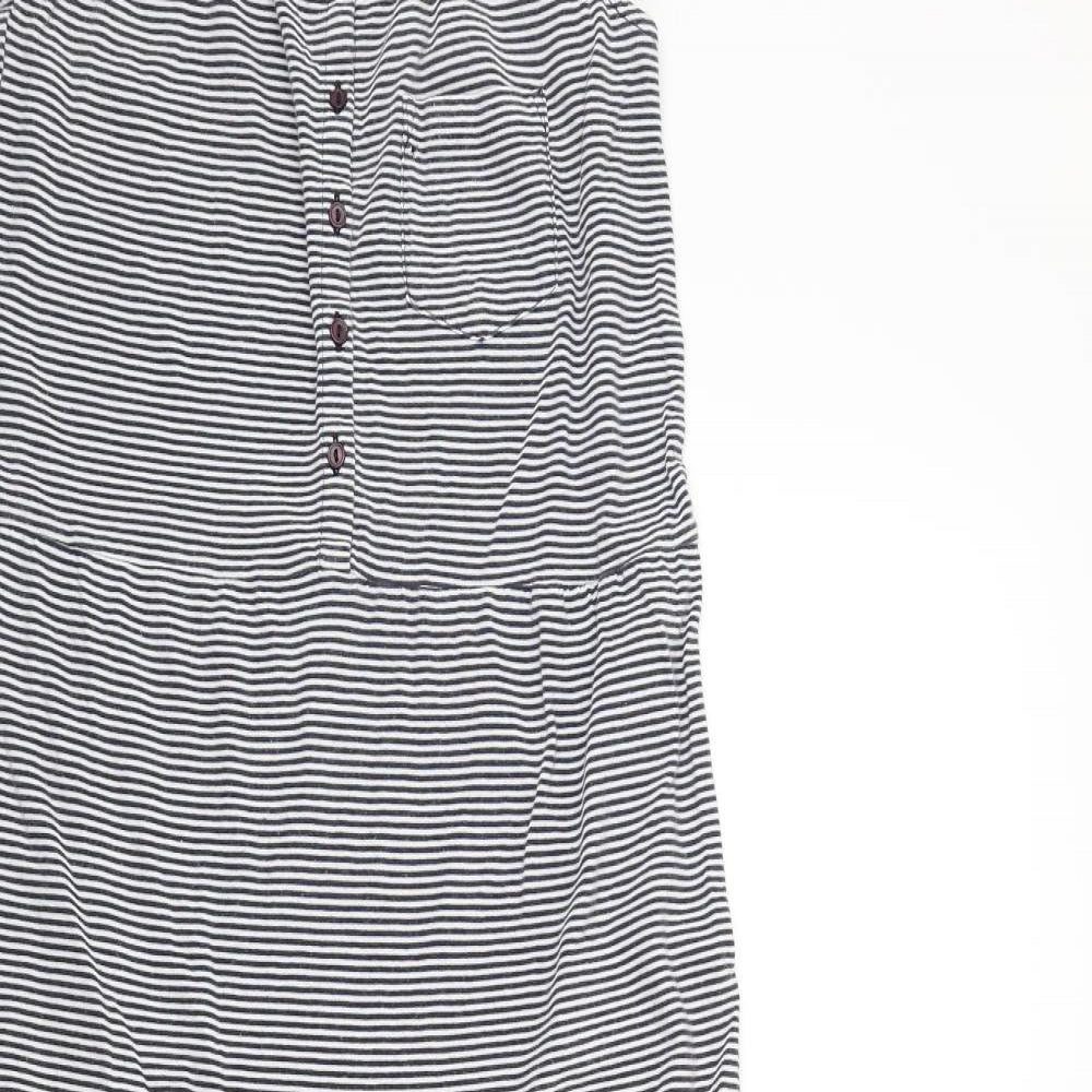 Papaya Womens Blue Striped  A-Line  Size 10  - Frill Detail