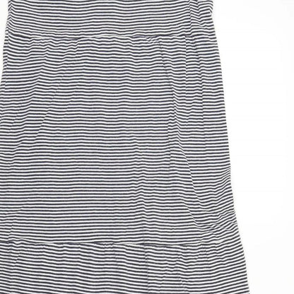 Papaya Womens Blue Striped  A-Line  Size 10  - Frill Detail