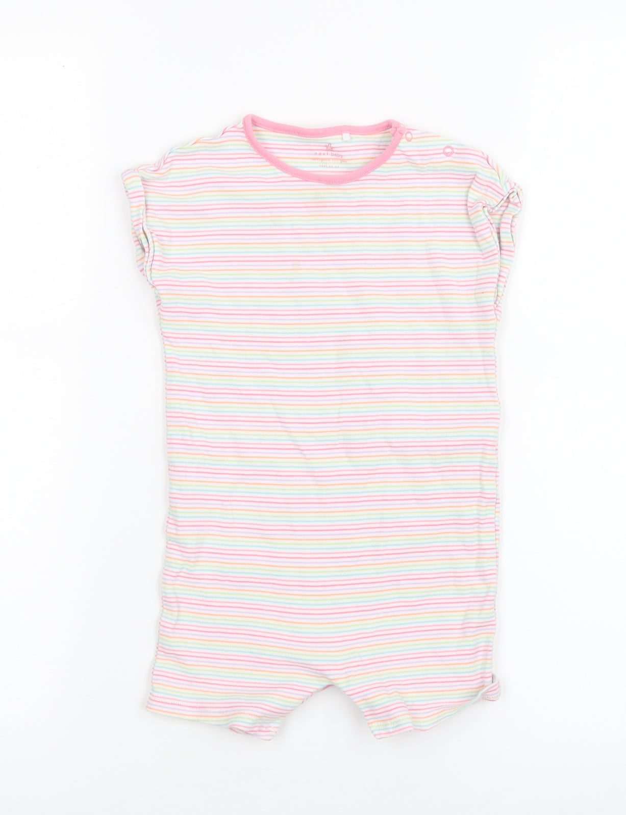 NEXT Girls Pink Striped  Babygrow One-Piece Size 18-24 Months