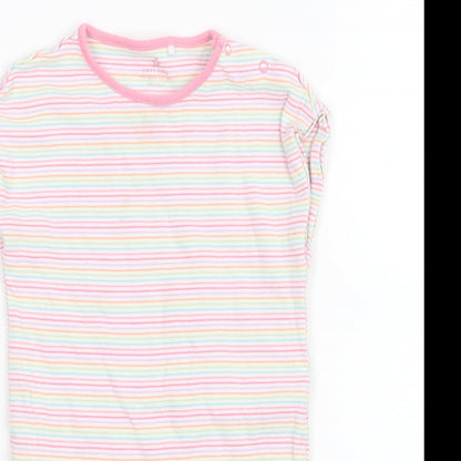 NEXT Girls Pink Striped  Babygrow One-Piece Size 18-24 Months