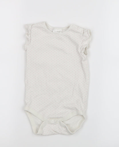 NEXT Girls White Polka Dot  Babygrow One-Piece Size 18-24 Months