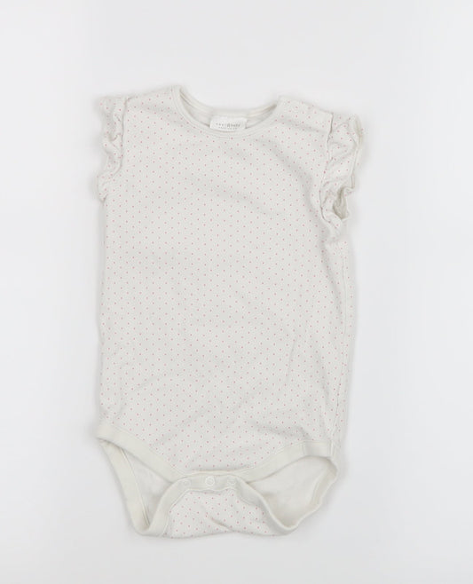 Next Girls White Polka Dot  Babygrow One-Piece Size 18-24 Months