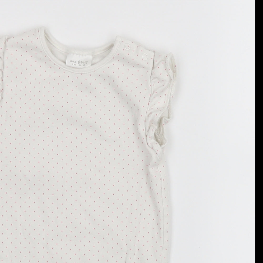NEXT Girls White Polka Dot  Babygrow One-Piece Size 18-24 Months