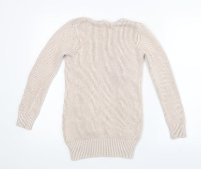 Debenhams Girls Pink  Knit Pullover Jumper Size 12-13 Years  - Long