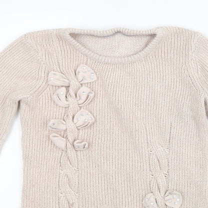 Debenhams Girls Pink  Knit Pullover Jumper Size 12-13 Years  - Long