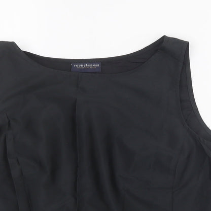Womens UK Size 14 Your 6th Sense Black Basic Blouse