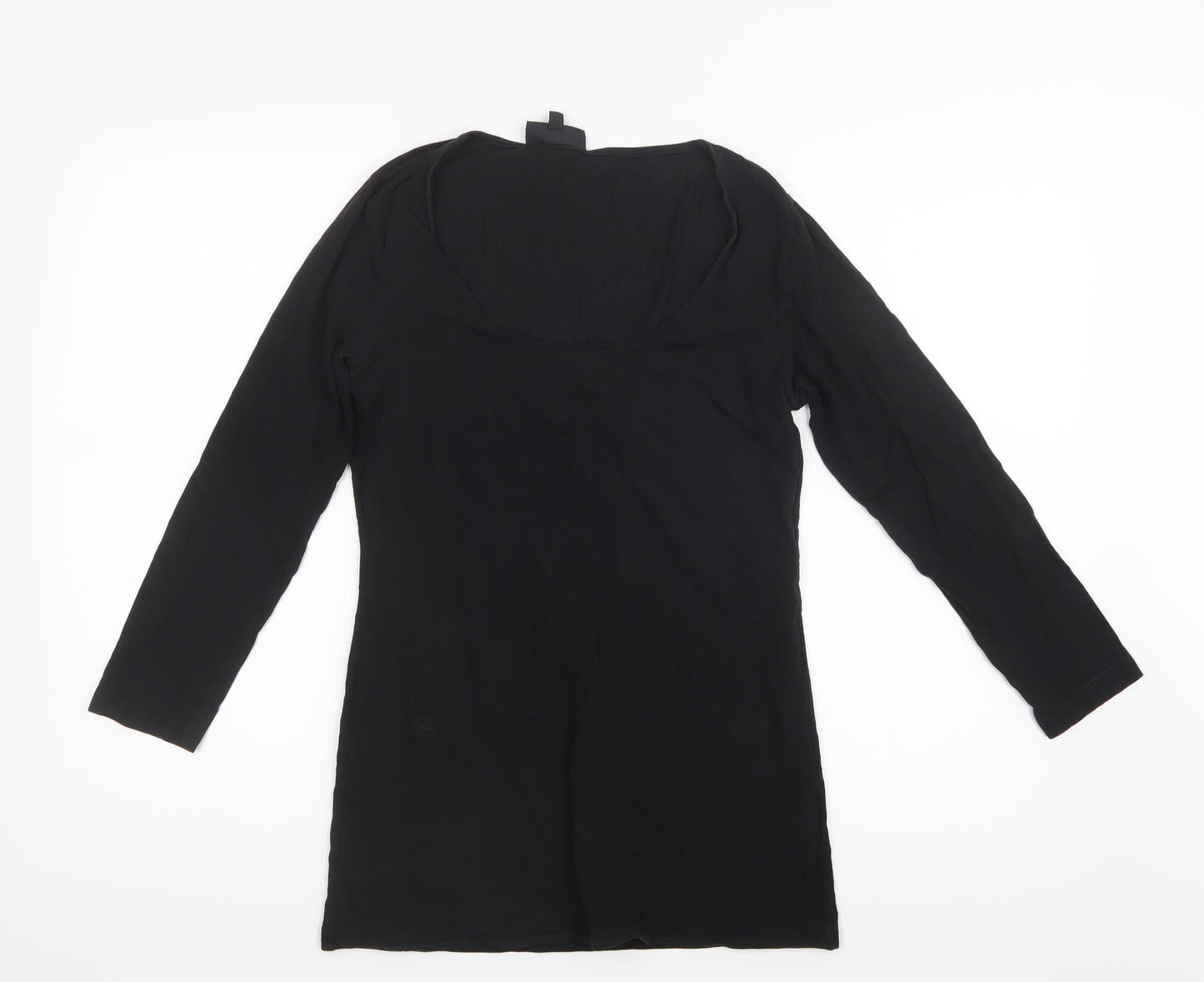 Womens UK Size 14 Warehouse Black Basic T-Shirt