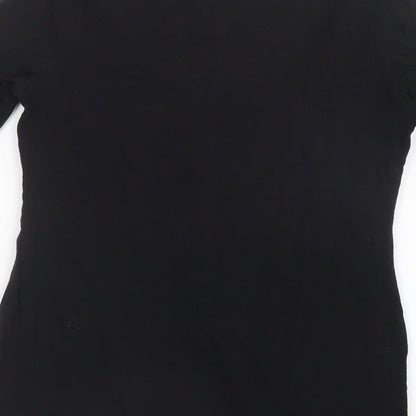 Womens UK Size 14 Warehouse Black Basic T-Shirt