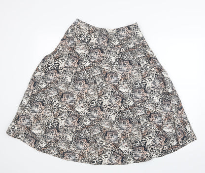 Per Una Womens Brown Animal Print  A-Line Skirt Size 8