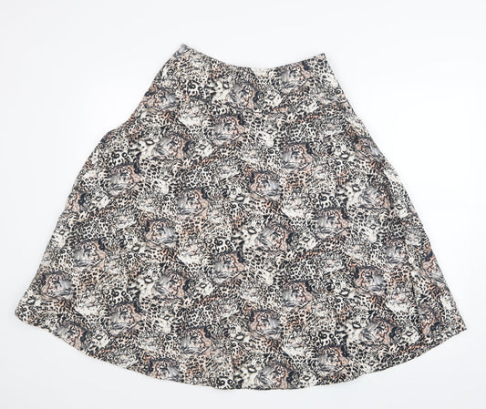 Per Una Womens Brown Animal Print  A-Line Skirt Size 8