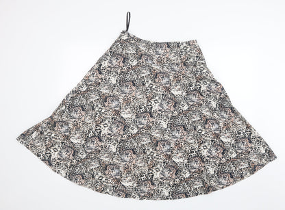 Per Una Womens Brown Animal Print  A-Line Skirt Size 8