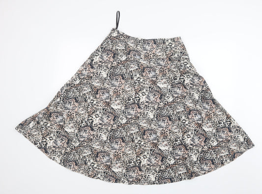 Per Una Womens Brown Animal Print  A-Line Skirt Size 8