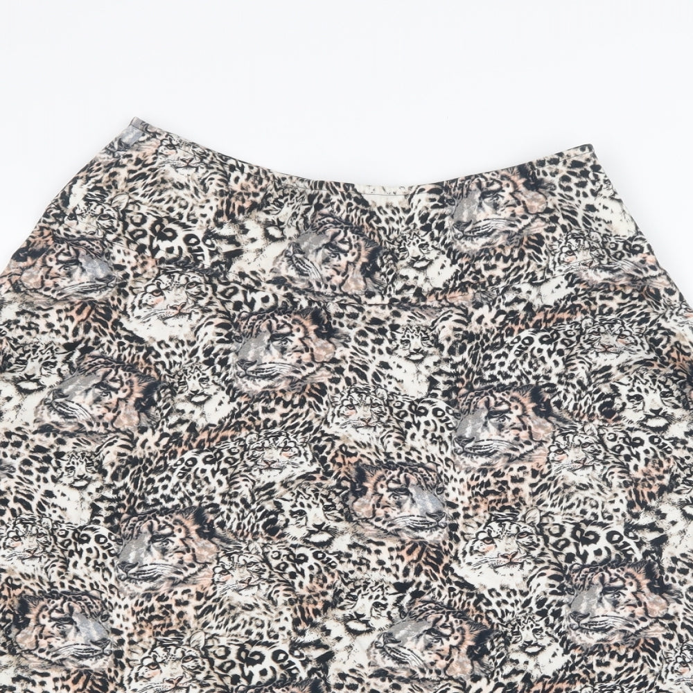 Per Una Womens Brown Animal Print  A-Line Skirt Size 8