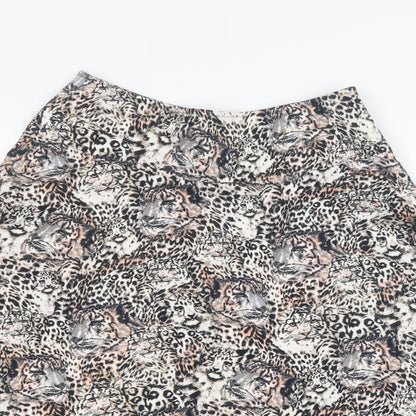 Per Una Womens Brown Animal Print  A-Line Skirt Size 8