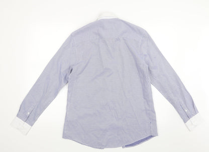 New Look Mens Blue Geometric   Button-Up Size M