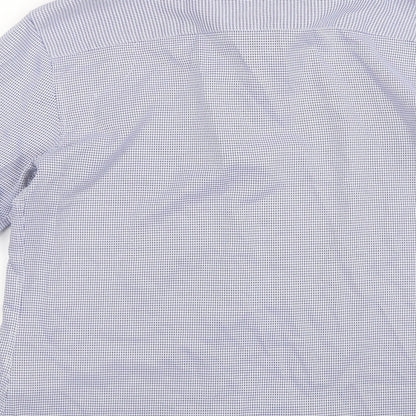 New Look Mens Blue Geometric   Button-Up Size M