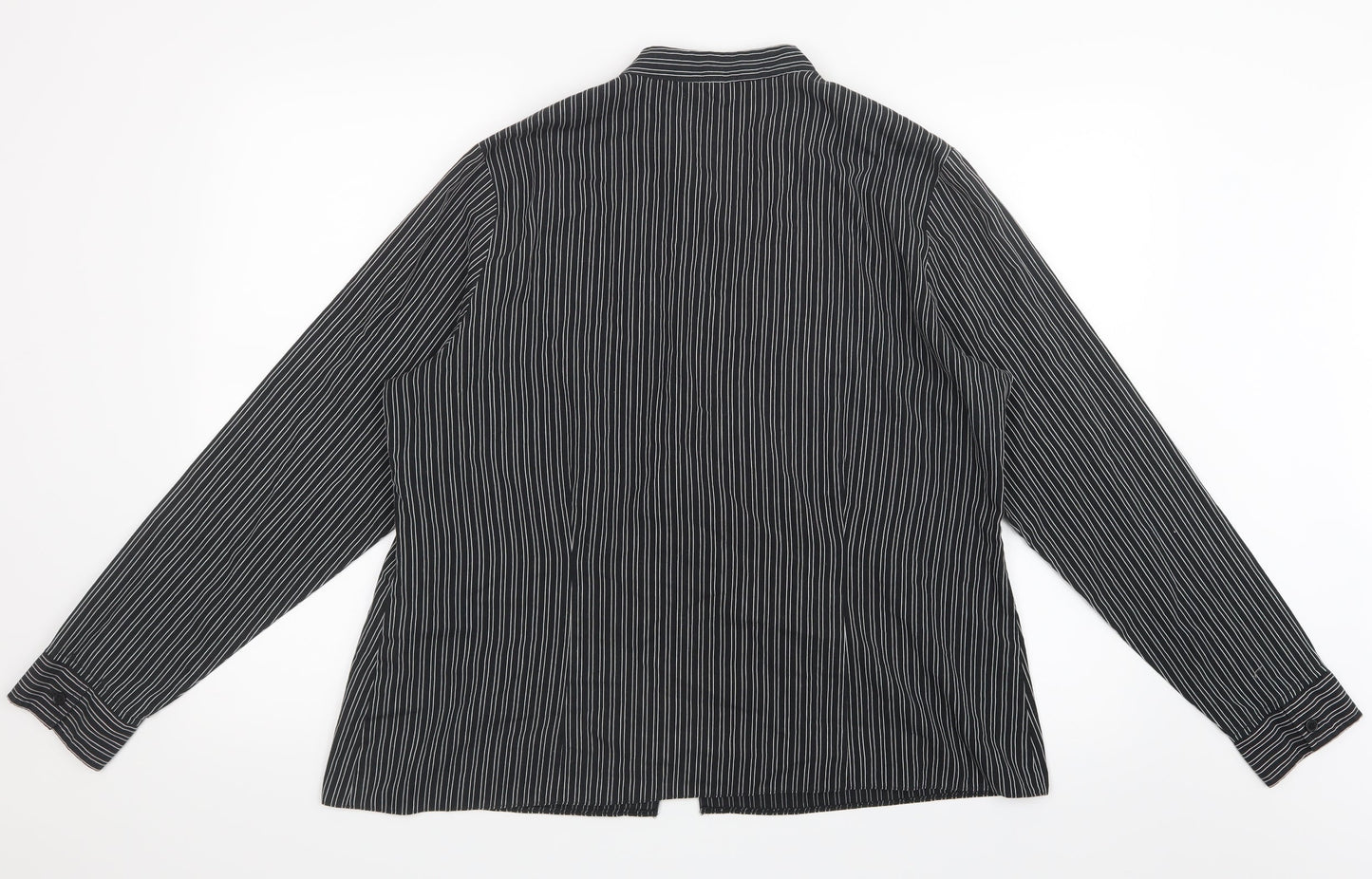 Womens UK Size 18 EWM Black Basic Button-Up