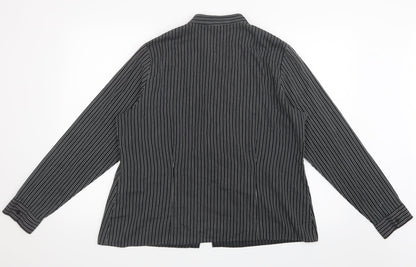 Womens UK Size 18 EWM Black Basic Button-Up