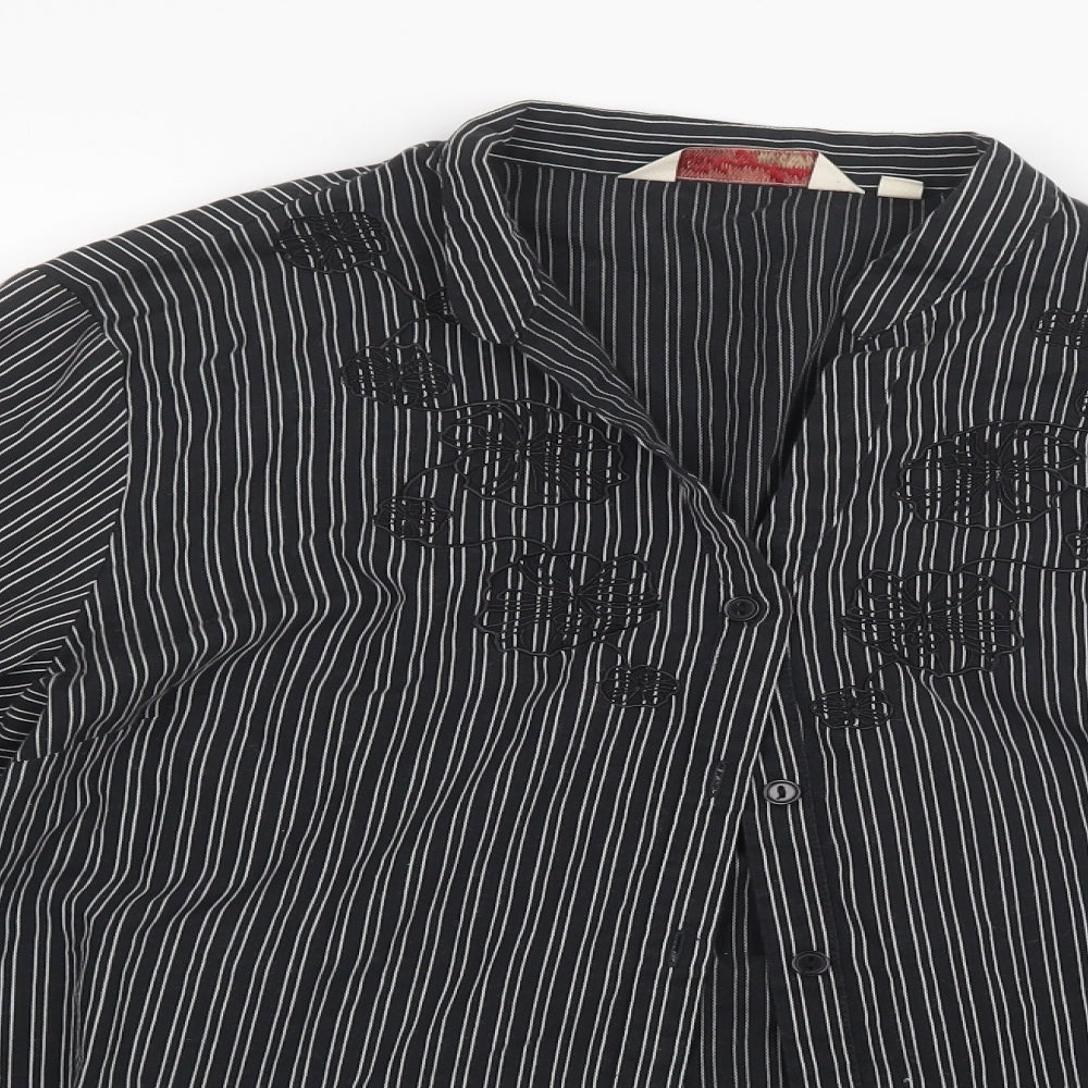 Womens UK Size 18 EWM Black Basic Button-Up