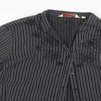 Womens UK Size 18 EWM Black Basic Button-Up