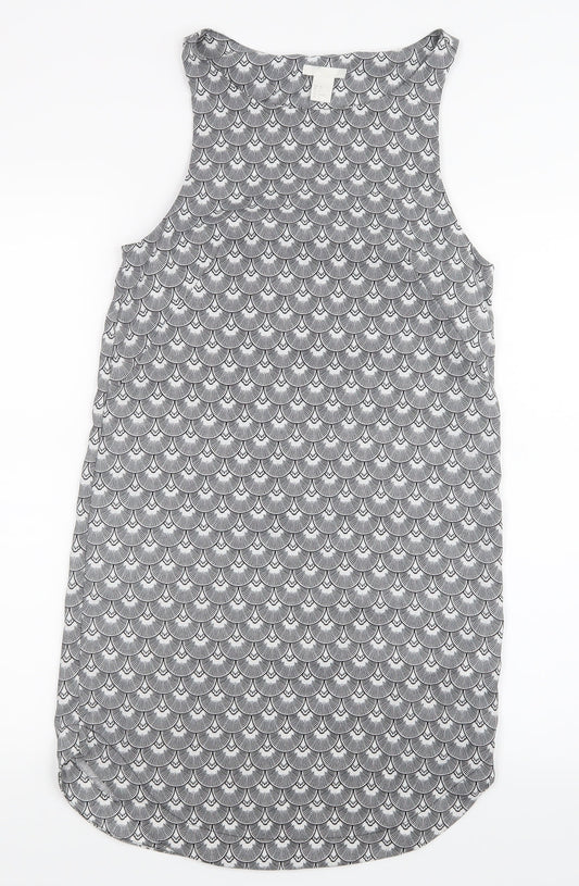 H&M Womens Black Geometric  Tank Dress  Size 4