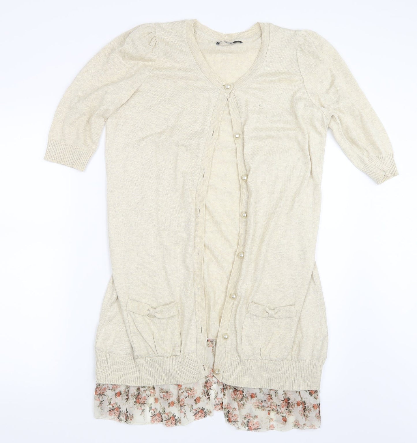 George Womens Ivory  Knit Cardigan Jumper Size 12
