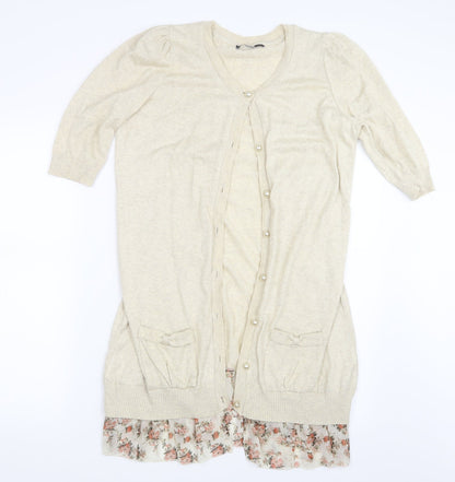 George Womens Ivory  Knit Cardigan Jumper Size 12