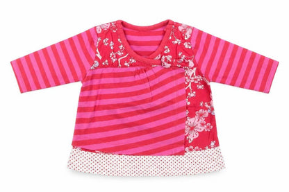 Mini Mode Girls Pink Striped  Basic T-Shirt Size 3-6 Months
