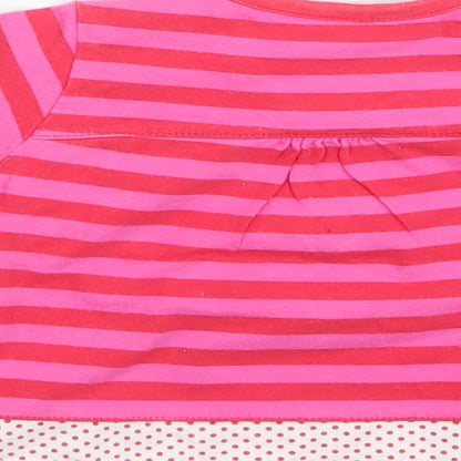 Mini Mode Girls Pink Striped  Basic T-Shirt Size 3-6 Months